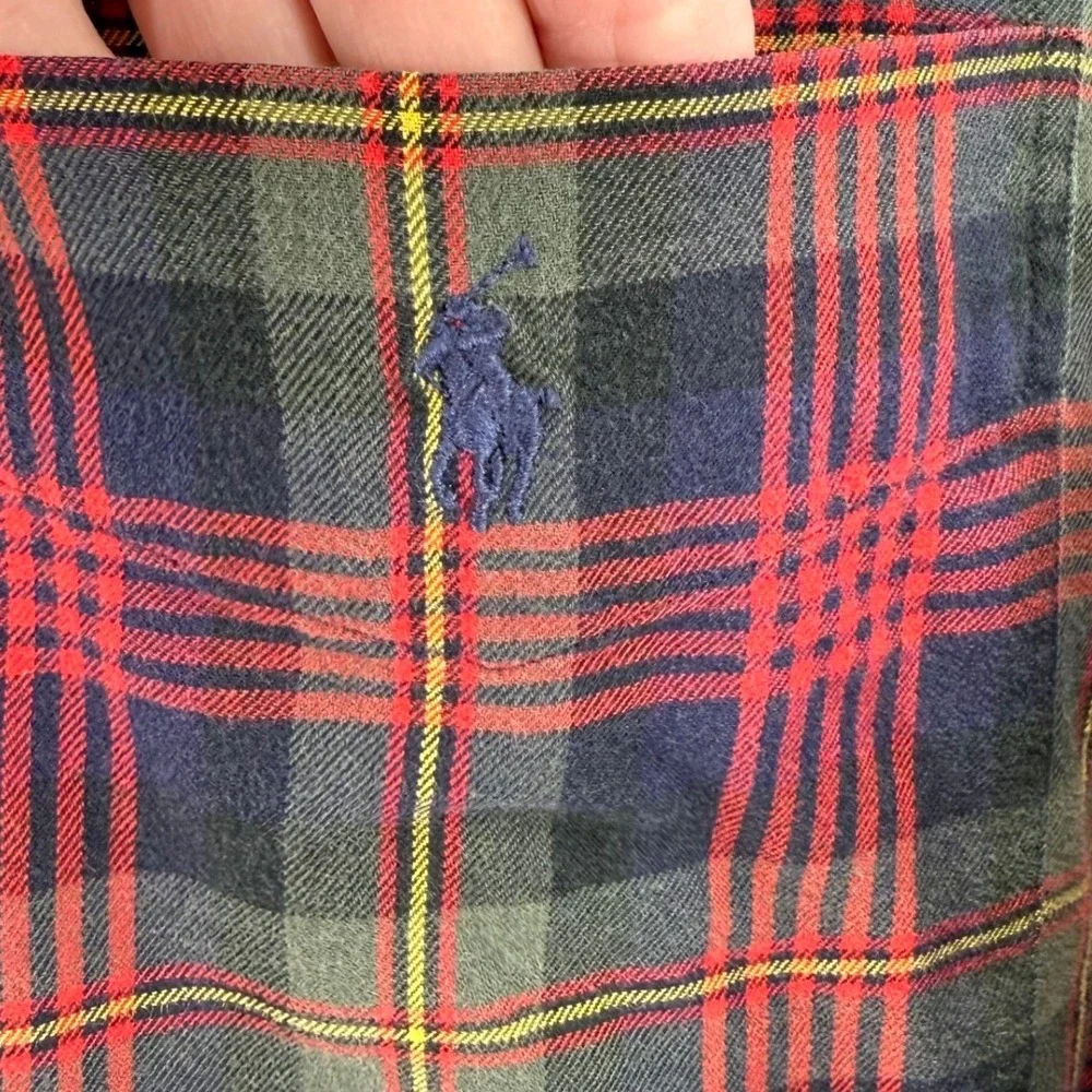 Polo Ralph Lauren Elliott Large Plaid Cotton Button Down Shirt Red Blue Green - Picture 2 of 9